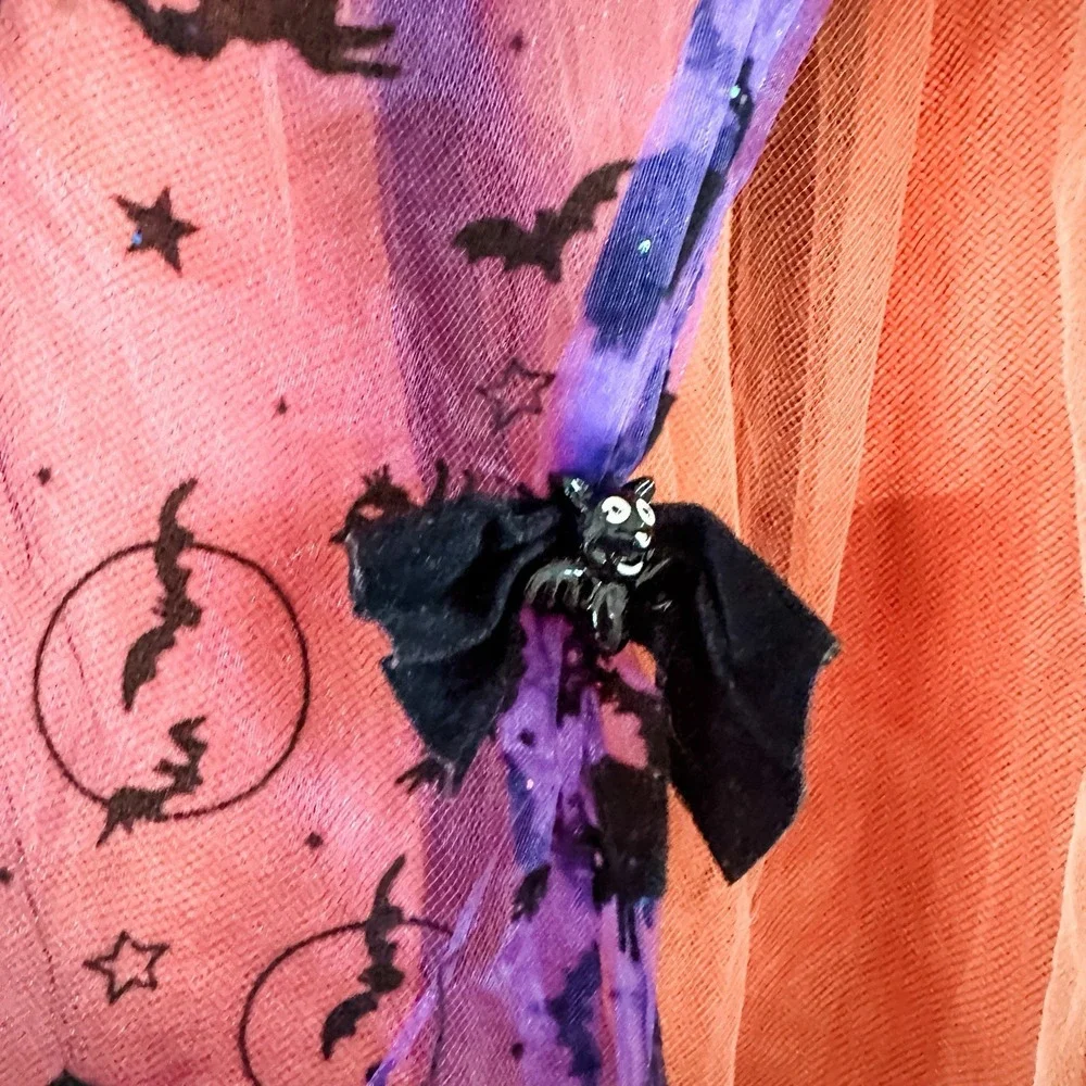 Rubie's‎ Purple & Orange Witch Halloween Costume Dress girls Small 4-6 Light Up